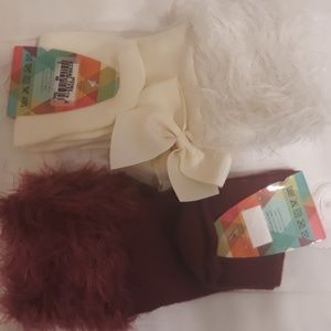 Fancy Knee socks with faux fur trim